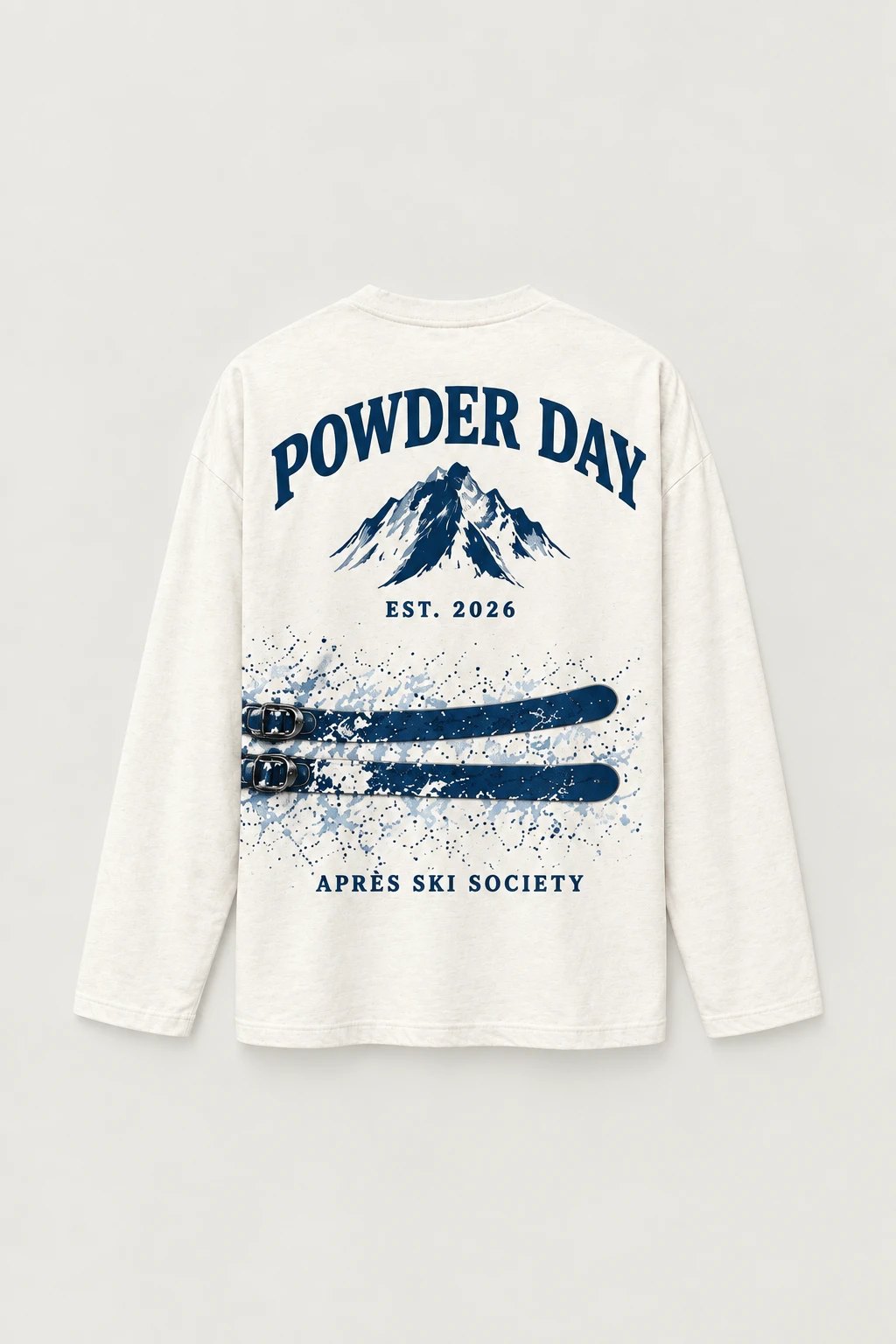 Ski Wrap — achterkant met ski's over de onderrug